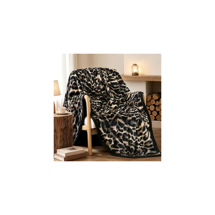 Fuzzy Flannel Throw Blanket for Sofa, Couch, Bed, Black and White Zebra Print Blanket Animal - Lightweight Double Sided Cozy Super Soft Blankets, 50" x 60" inches
