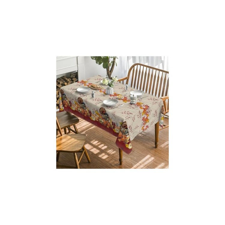 Thanksgiving Tablecloth 60×84 Inch Rectangular, Holiday Decor