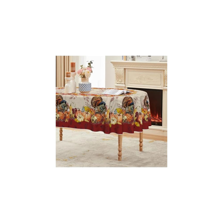Thanksgiving Tablecloth 60×84 Inch Rectangular, Holiday Decor