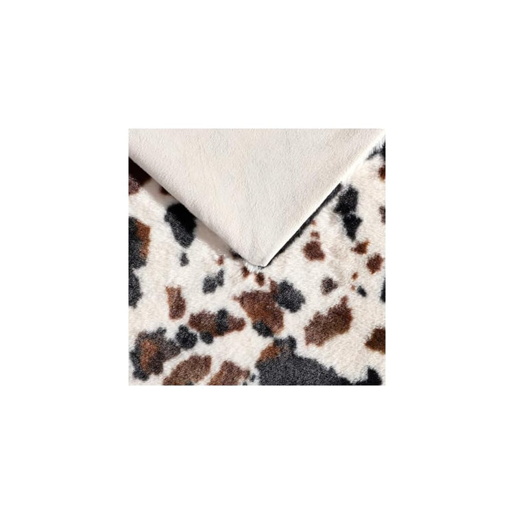 Reversible Faux Fur Throw Blanket for Couch or Bed, 50 x 70