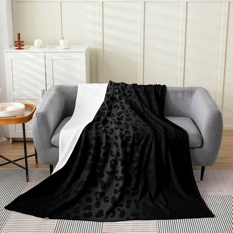 Leopard Cheetah Print Flannel Fleece Blanket 40" x50 Plush