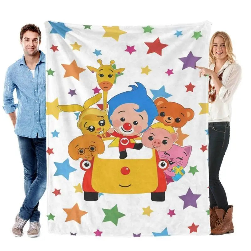 Plim Plim Blanket Cozy cartoon blanket with Plim Plim enjoying a fun circus ride, flannel material makes it perfect for chilling Children's Blankets